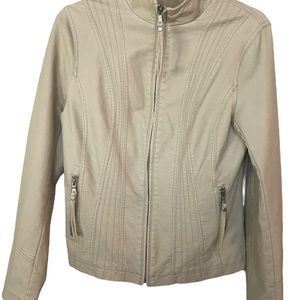 Faux washable leather vintage jacket.Size S